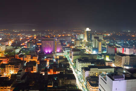 Hatyai city night time. Songkla Thailand
