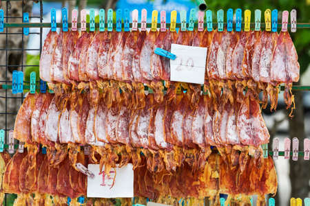 Dried squid for sellの写真素材