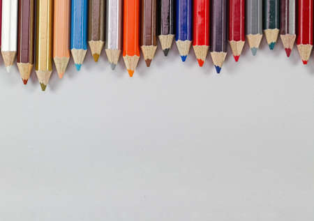 Color pencils on drawing paperの写真素材