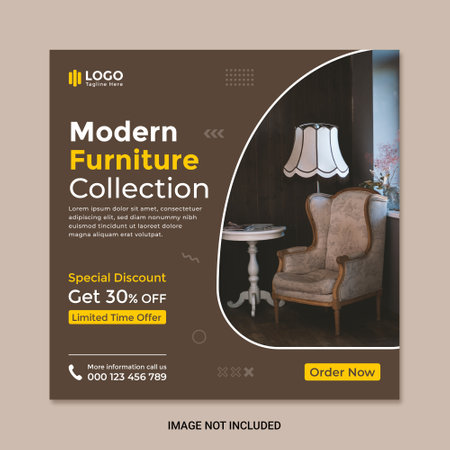 Modern furniture Collection post design for social media templateのイラスト素材
