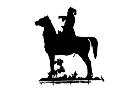 A statue of Genghis Khan and his horse. Genghis Khan, also officially Genghis Emperor, was the founder and first Great Khan and Emperor of the Mongol Empireの写真素材