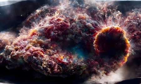 3D Abstract illustration of a cell.の素材