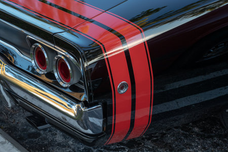 Close-up of a classic American car.の写真素材
