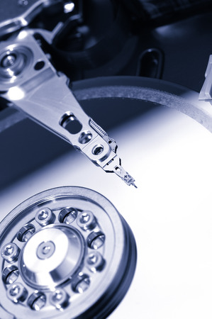 Close up of opened hard disk drivehard disc repairing concept , data saving conceptの写真素材