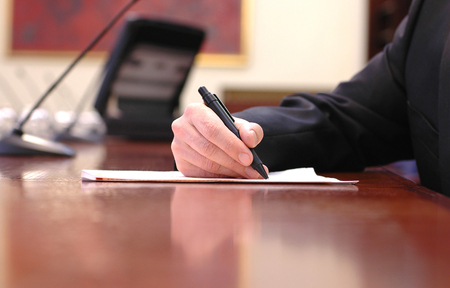Businessman working on the contract, business  meeting , contract signing concept .の写真素材