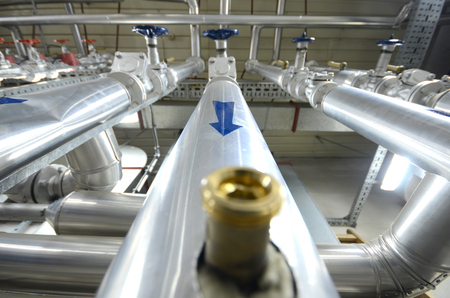 Industry oil and gas pipes, concept of industry systems, steel pipelinesの写真素材