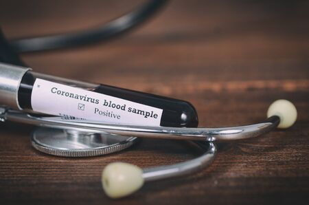 Coronavirus 2019-nCoV Blood Sample. Epidemic virus Respiratory Syndrome stock photo. Corona virus...