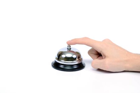 Hotel ring on a white background, reception conceptの写真素材