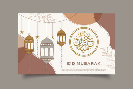 Eid mubarak flat design backgorundのイラスト素材