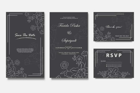 Set of wedding invitation template designのイラスト素材