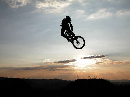 Mountain bike jumpの写真素材