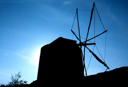 Windmill silhouetteの写真素材