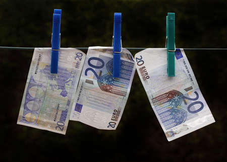 Money on the ropeの写真素材