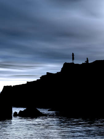 Sunset on the beachの写真素材