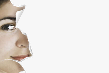 Woman taking care the skin - made in PSの写真素材