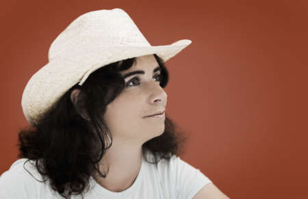 Cowgirl - soft focus with focus on the eyesの写真素材