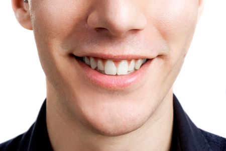 Close-up portrait of a beautiful male smile