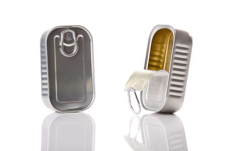 Sardine tin isolated over a  white background