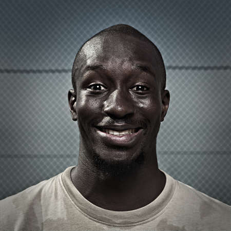 Outdoor portrait of a young afroamerican man 