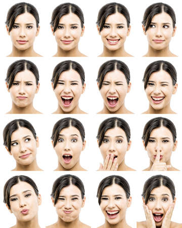 Multiple portraits of a beautiful asian women with different expressions Multiple portraits of a beautiful asian women with different expressions