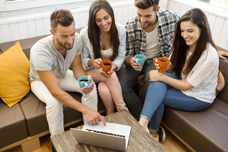 Group of friends meeting In the local Coffee Shop
