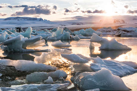 The amazing Jokulsarlon Glaciar Lagoonの写真素材