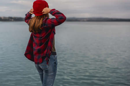 Beautiful woman enjoying her day on the lake