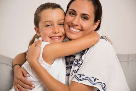 Happy moments between Mother and Daughter at home9の写真素材