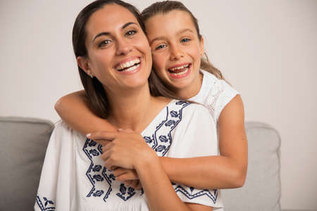Happy moments between Mother and Daughter at home9の写真素材