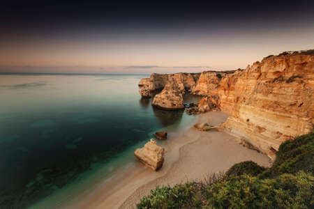 Beautiful beach of Algarve, "Praia da Marinha, Algarve, Portugalの写真素材