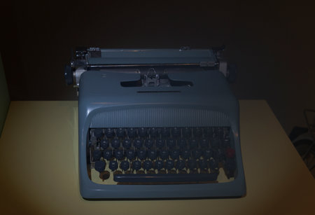 Ghent, Flemish Region-Belgium. 22-08-2021. An old iron typewriter from the 70s. OLIVETTI - studio 44のeditorial素材