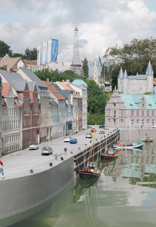 Brussels, Brussels-Capital Region, Belgium 20-08-2021. Miniatures at the park Mini-Europe. City...