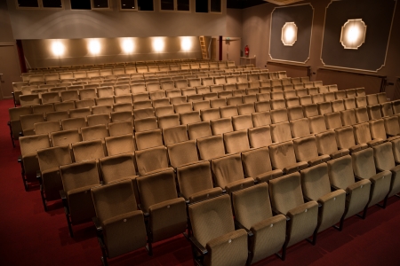 Seat rows in an theatre without audienceの写真素材