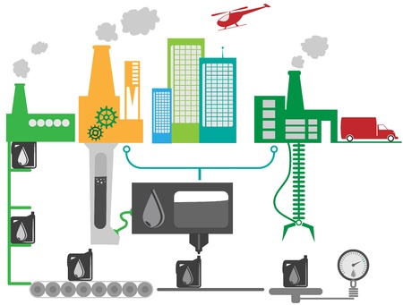 Illustration of industrial factory that producing oil のイラスト素材