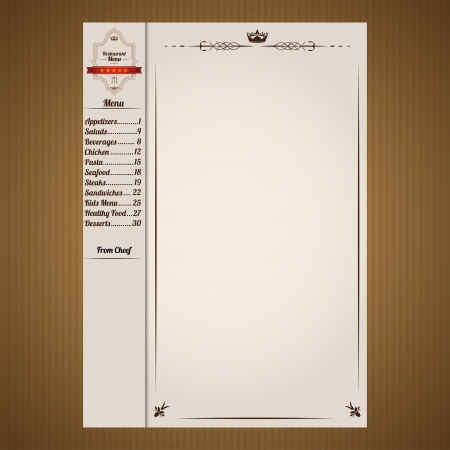 Vintage restaurant menu template in chocolate colors のイラスト素材