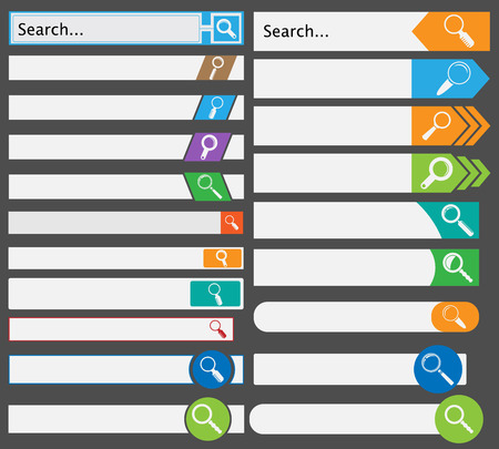 Set of modern, flat, metro styled search form のイラスト素材