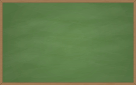 Classic, school, green chalkboard with wooden frame, with marks and scratches from chalk  のイラスト素材