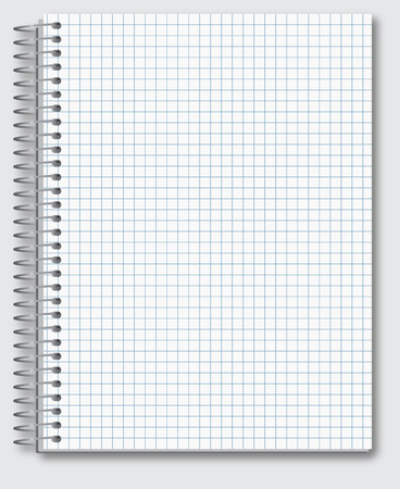 Vector template of spiral realistic math notebook.のイラスト素材