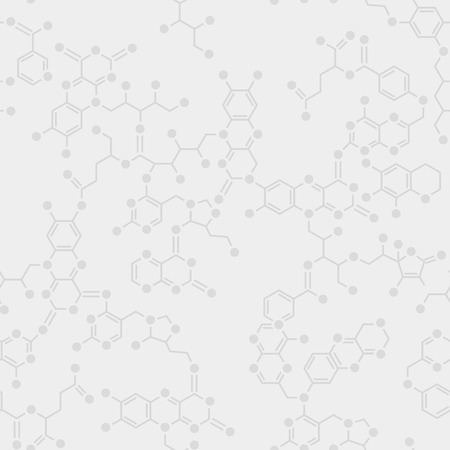 Seamless simple science gray background. Schematic molecules bond together.のイラスト素材