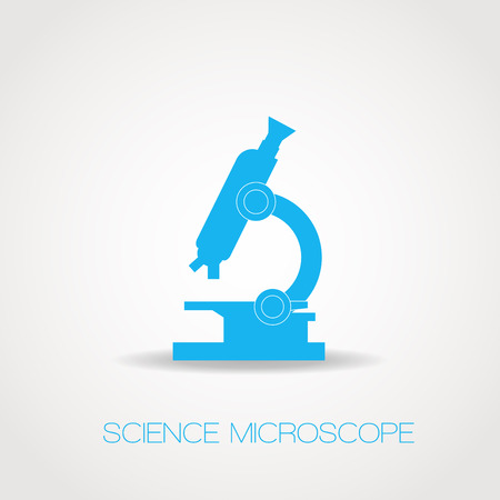 Realistic azure outline icon of optical microscope.のイラスト素材