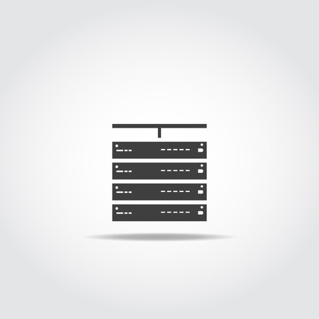 Server connected to internet. Simple black icon.のイラスト素材