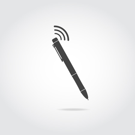 Spy pen with wifi. Black mechanical ball pen icon.のイラスト素材