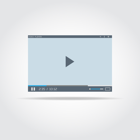 Template of flat video player with buttons and icons in minimalist style.のイラスト素材