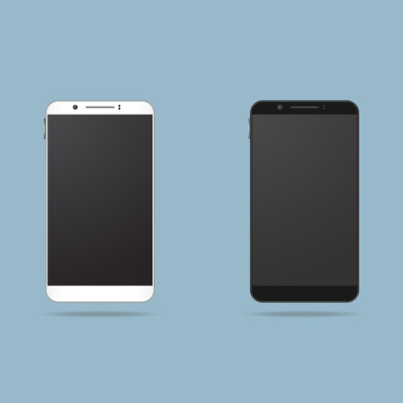 White and black mobile smartphone with touchpad.のイラスト素材