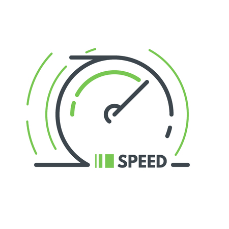 Speed icon line style vector illustration. Fast speed concept car speed meter.のイラスト素材