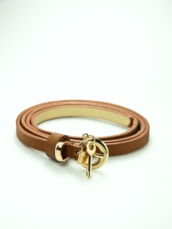 Brown leather beltの写真素材