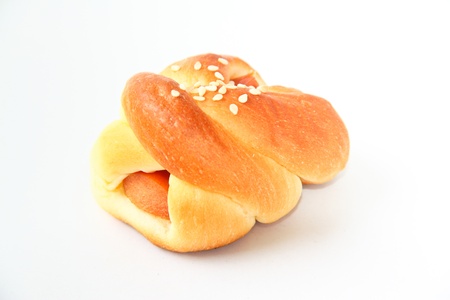 Sausage rolls on isolate backgroundの写真素材