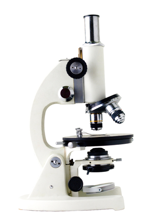 microscope on white backgroundの写真素材
