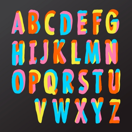 Alphabet design in colorful styleのイラスト素材