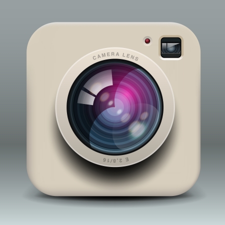 White photo camera iconのイラスト素材